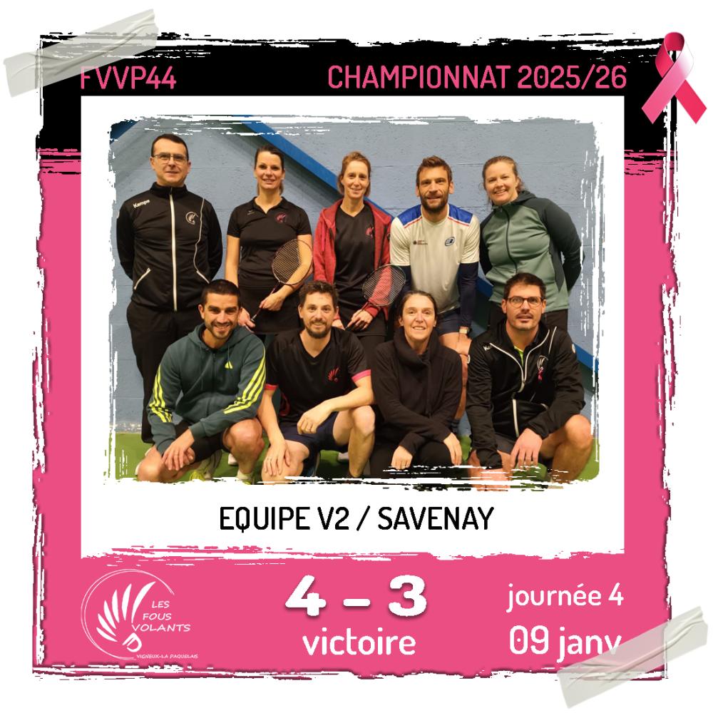 Rencontre J4 de la V2 : Vigneux contre Savenay (victoire)